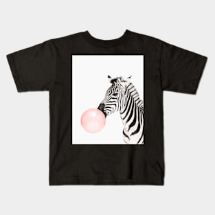 Zebra print, Bubble gum, Nursery art, Zebra wall art, Animal, Kids room, Modern art, Wall decor Kids T-Shirt